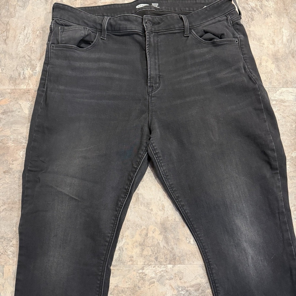 Old Navy Womens Rockstar Super Skinny High Rise Built In Warm Black Size 16 Jean - Picture 2 of 7